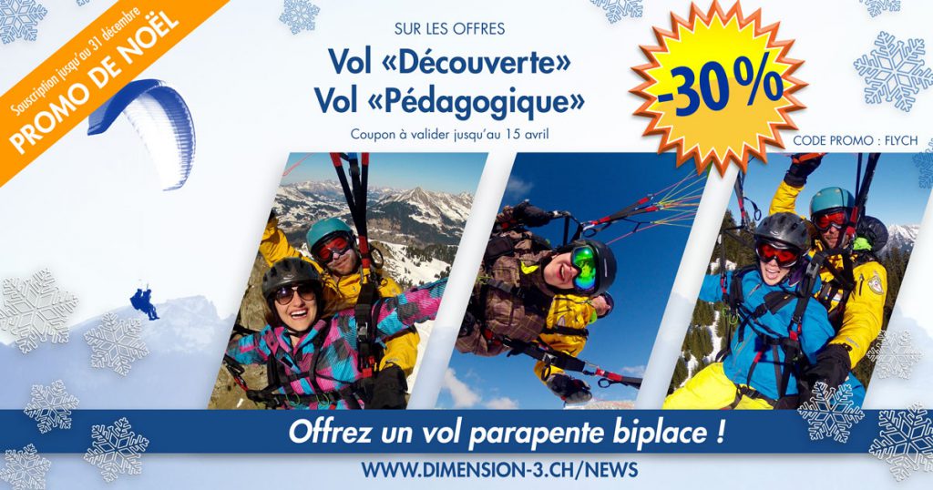 Christmas special offer on tandem paragliding flights