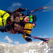 parapente biplace pédagogique en vol, formation aux techniques de pilotage